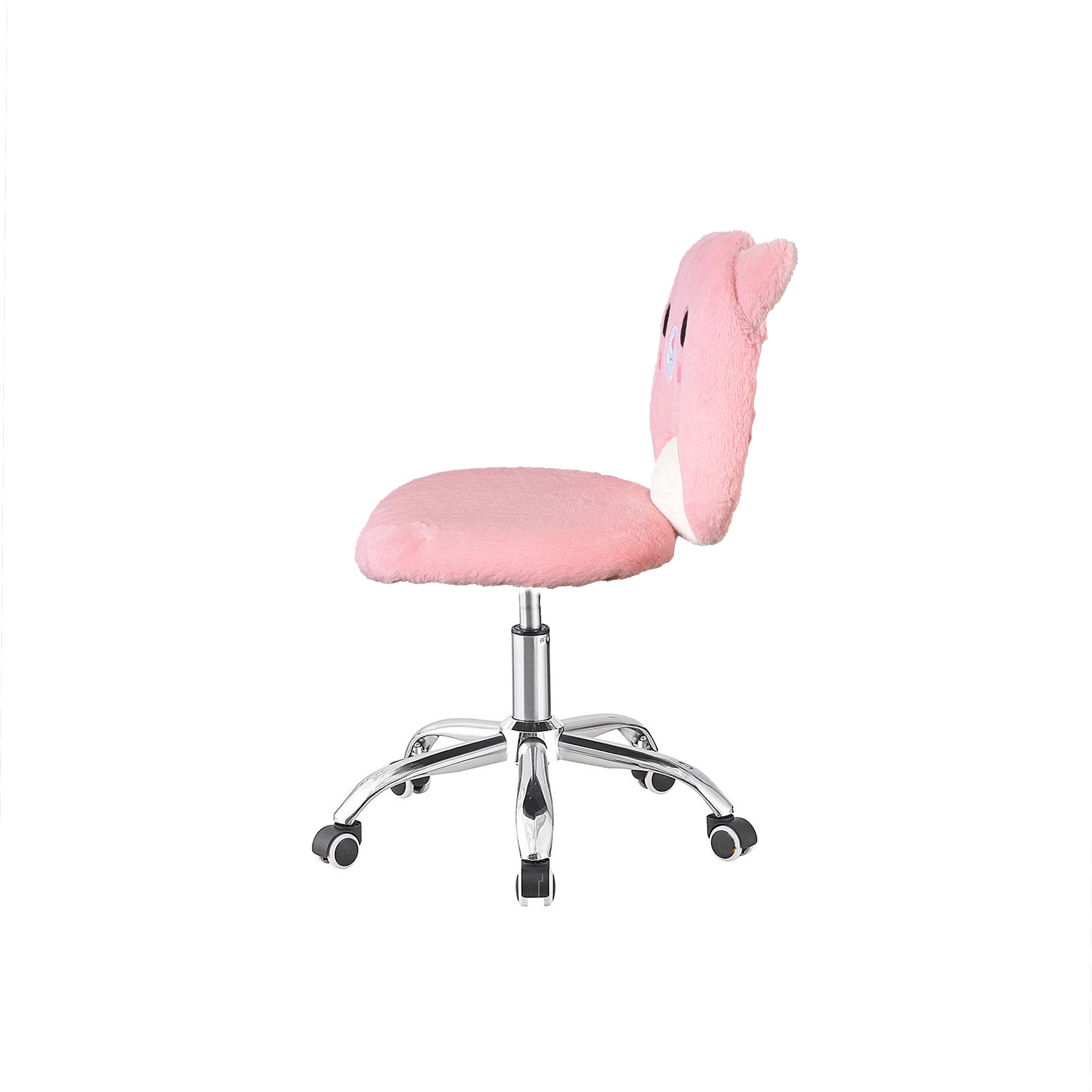 Pink office chair with a white background
